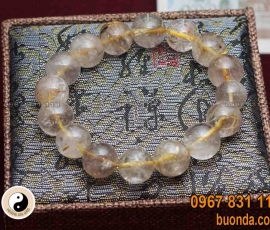 Thạch anh trắng tóc vàng